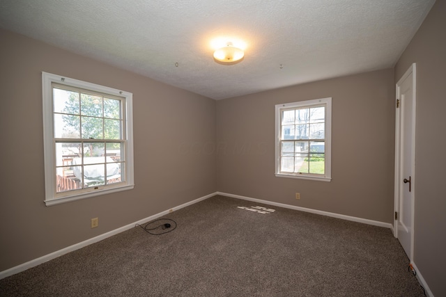 264 Merchant Ave, Marion, OH 43302 - empty room with dark colored carpet, a textured ceiling, and baseboards