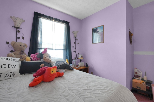 bedroom featuring a textured ceiling