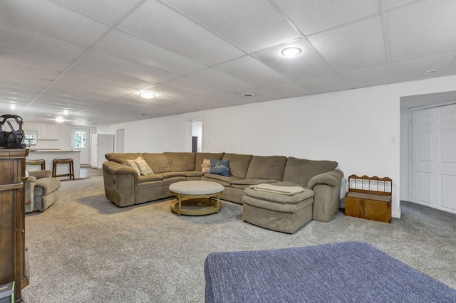 6495 Julian Rd SW, Amanda, OH 43102 - living room with carpet floors and a paneled ceiling