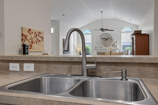 651 Albion Pl, Westerville, OH 43082 - kitchen view of a sink and ceiling fan