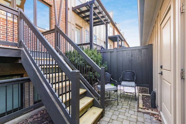 view of patio / terrace with stairs