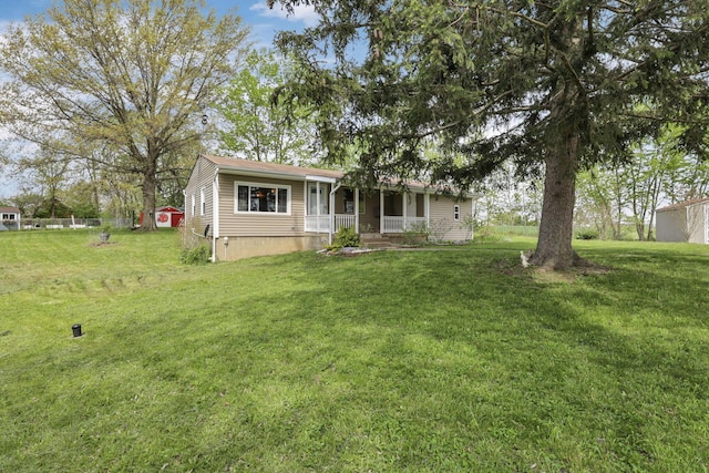 19361 White Stone Rd, Marysville, OH 43040 - view of front facade with a porch and a front lawn