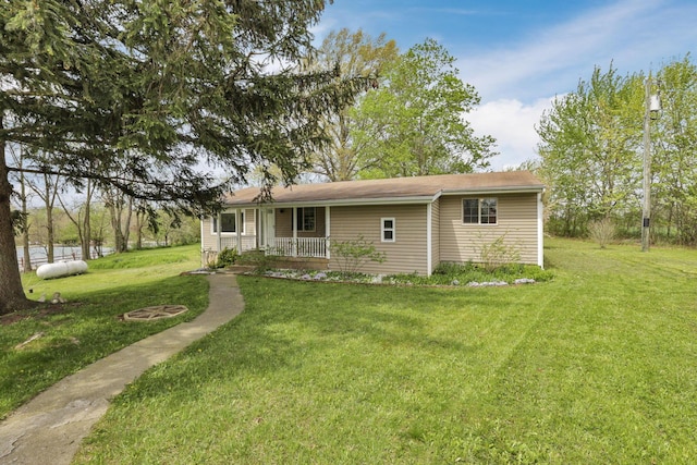 19361 White Stone Rd, Marysville, OH 43040 - view of front of house featuring a front lawn and covered porch