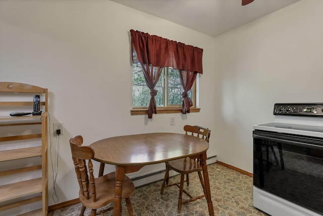 19361 White Stone Rd, Marysville, OH 43040 - dining space with baseboards and ceiling fan