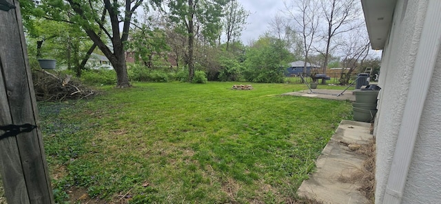 view of yard with a patio area