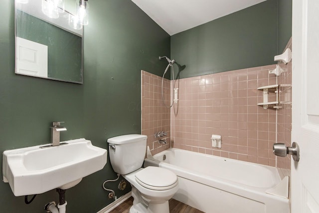 5068 Tremaine Ct, Columbus, OH 43232 - bathroom with shower / bathtub combination and wood finished floors