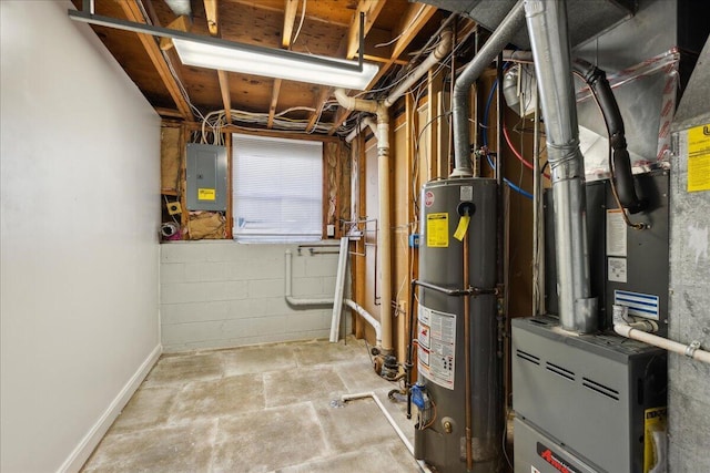 4096 Jonquil St, Columbus, OH 43224 - utility room with water heater, heating unit, and electric panel