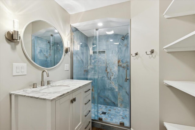 4096 Jonquil St, Columbus, OH 43224 - bathroom featuring vanity and a marble finish shower