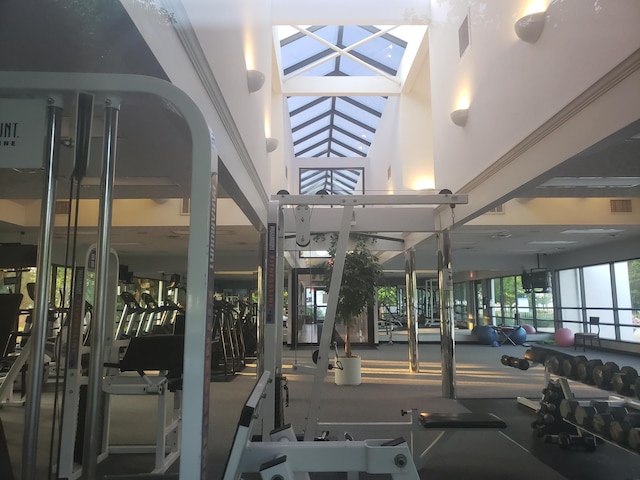 6682 Lagrange Dr Unit 48B, Canal Winchester, OH 43110 - workout area with visible vents and a towering ceiling