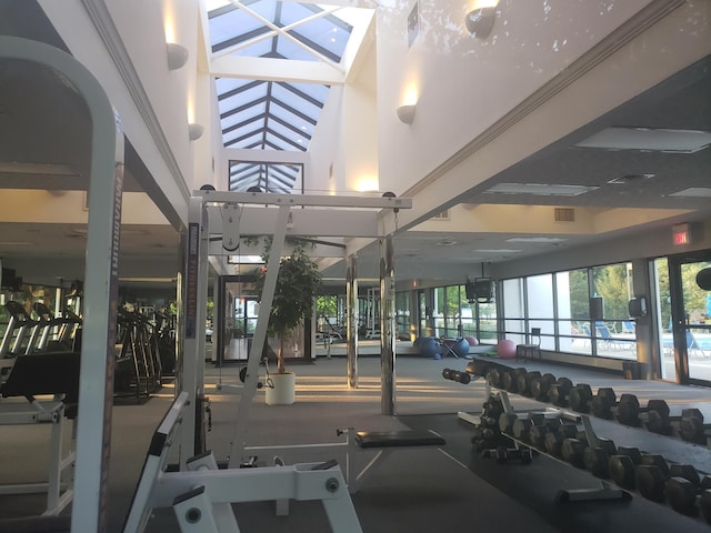 6682 Lagrange Dr Unit 48B, Canal Winchester, OH 43110 - gym featuring visible vents and a towering ceiling
