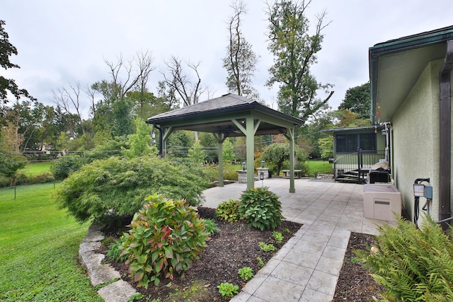 2589 Brookwood Rd, Columbus, OH 43209 - view of green lawn with a gazebo and a patio