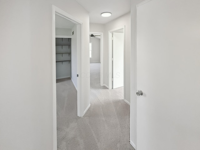 hall with carpet and baseboards