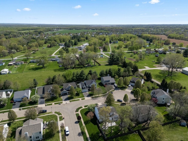 birds eye view of property with a residential view
