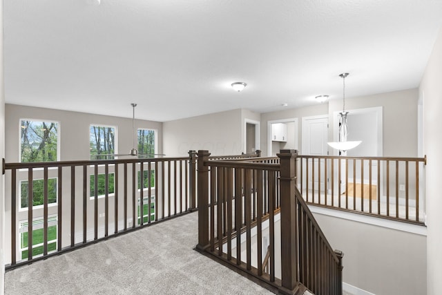 1206 Clover St, Sunbury, OH 43074 - corridor featuring carpet floors and an upstairs landing