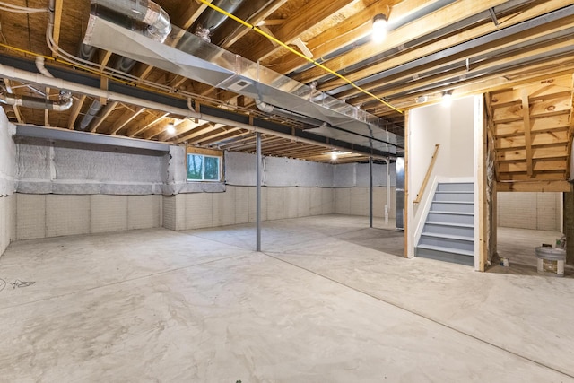 1206 Clover St, Sunbury, OH 43074 - unfinished basement featuring stairway