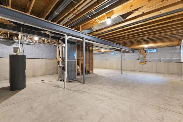 1206 Clover St, Sunbury, OH 43074 - unfinished below grade area with heating unit and electric panel