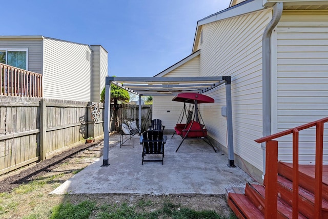 view of patio / terrace with a fenced backyard