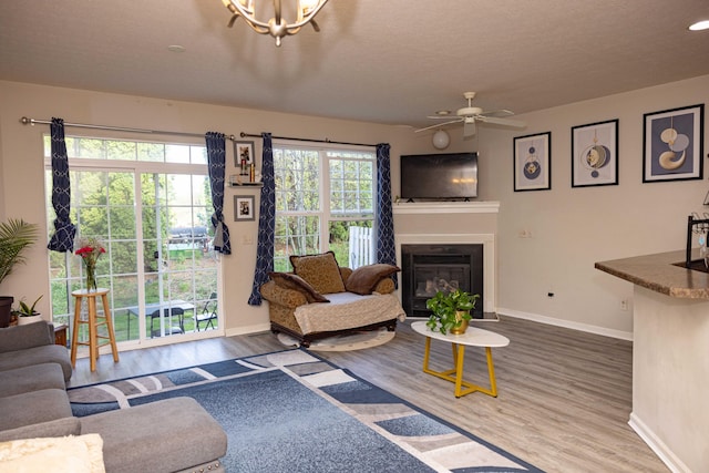 105 Autumn Ter SW, Etna, OH 43062 - living room with baseboards, a glass covered fireplace, and wood finished floors