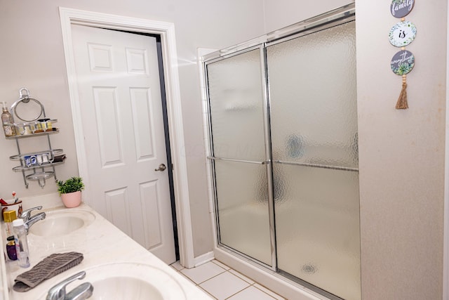 105 Autumn Ter SW, Etna, OH 43062 - bathroom with tile patterned flooring, a sink, and a shower stall
