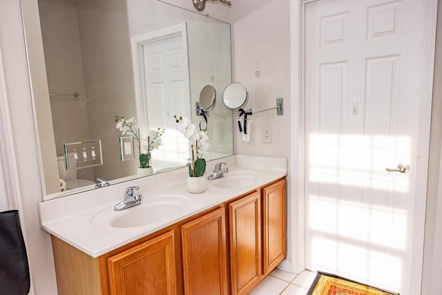 105 Autumn Ter SW, Etna, OH 43062 - bathroom with double vanity, a sink, and tile patterned flooring