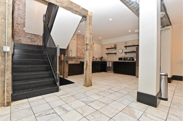1033 Franklin Ave, Columbus, OH 43205 - staircase with recessed lighting