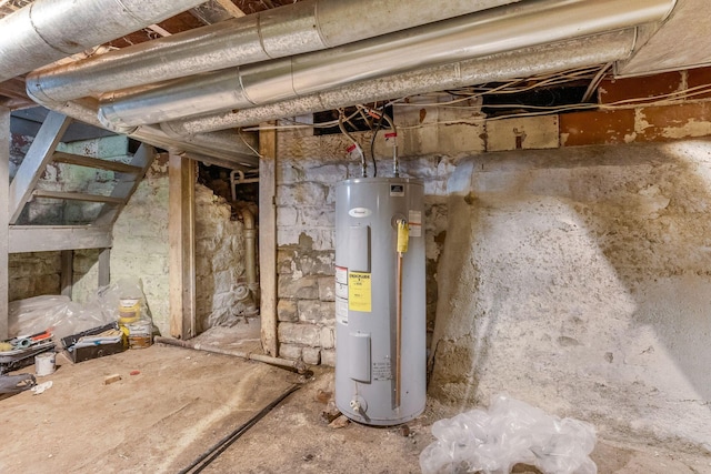 utility room with water heater