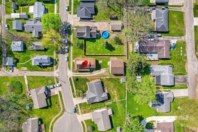 bird's eye view with a residential view