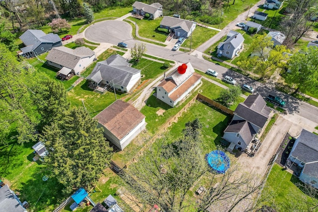 aerial view featuring a residential view