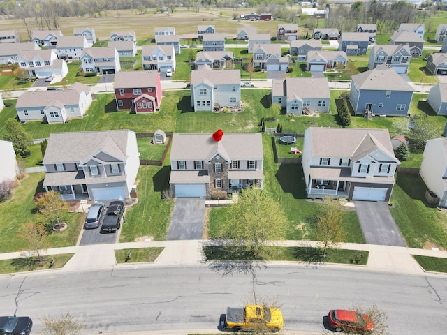 aerial view with a residential view