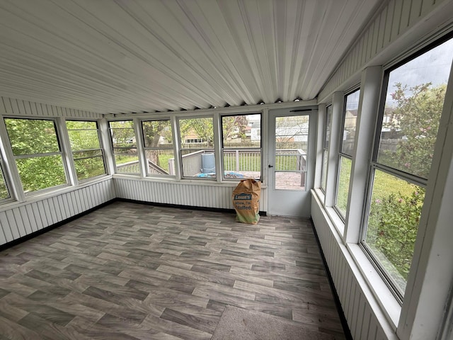 view of unfurnished sunroom