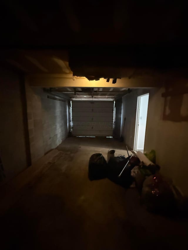 view of garage