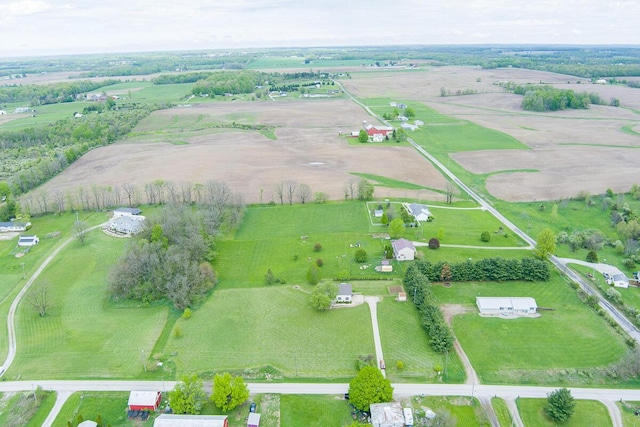 aerial view featuring a rural view