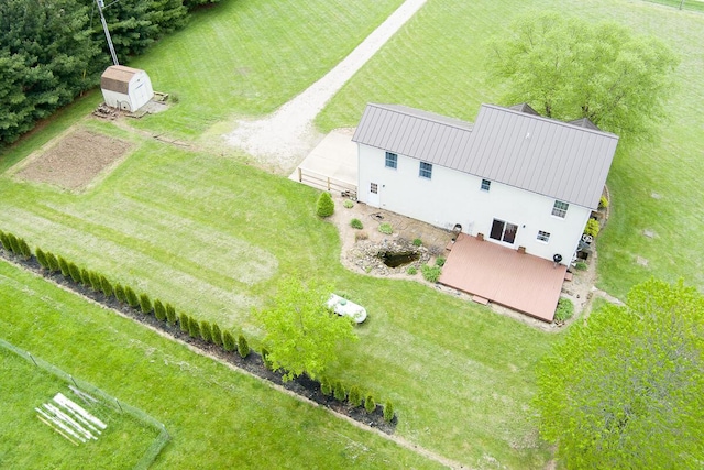 bird's eye view with a rural view