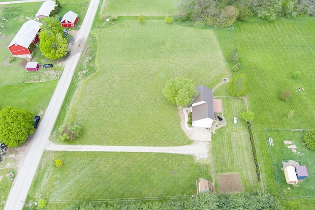 drone / aerial view featuring a rural view