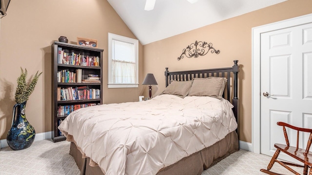 87 Dartmouth Rd SE, Hebron, OH 43025 - bedroom featuring lofted ceiling, baseboards, and light carpet