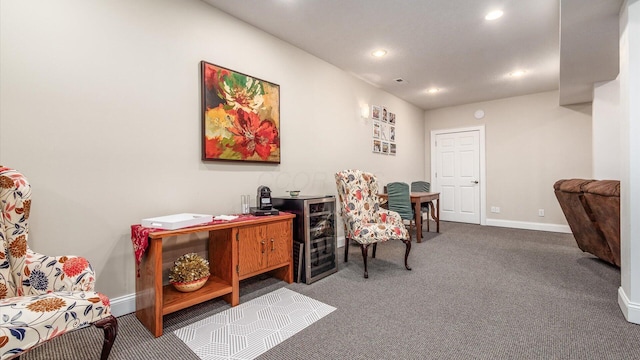 87 Dartmouth Rd SE, Hebron, OH 43025 - sitting room featuring baseboards, recessed lighting, and carpet flooring