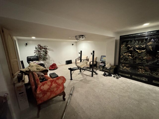 interior space with carpet flooring