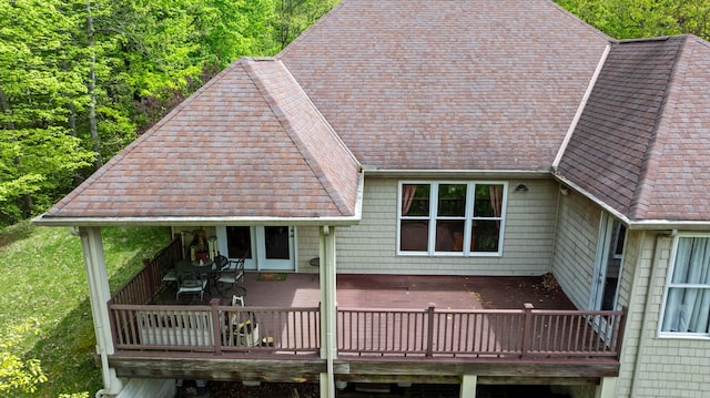 4611 Meghans Run, Batavia, OH 45103 - rear view of property with a wooden deck and roof with shingles