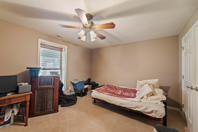4611 Meghans Run, Batavia, OH 45103 - carpeted bedroom featuring ceiling fan and visible vents