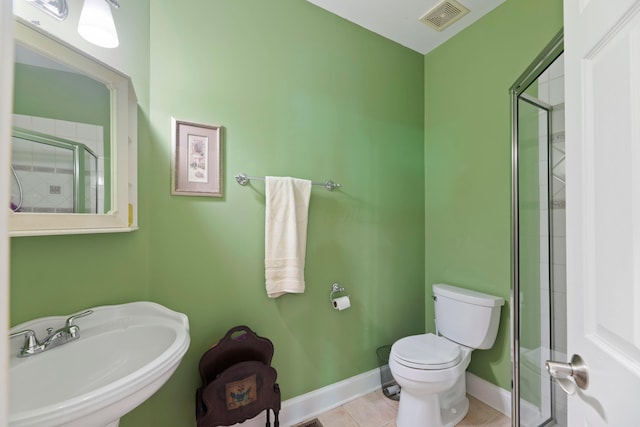 4611 Meghans Run, Batavia, OH 45103 - full bathroom with a sink, tile patterned flooring, toilet, a shower stall, and visible vents