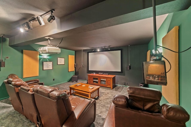 4611 Meghans Run, Batavia, OH 45103 - cinema with baseboards, carpet, and rail lighting