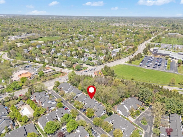 aerial view with a residential view