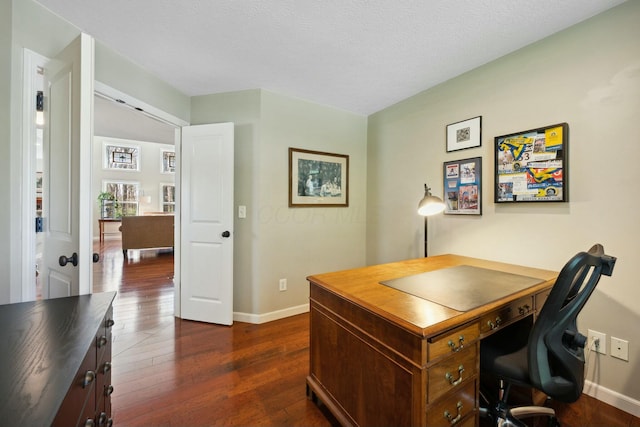 6767 Burnside Ln, Dublin, OH 43016 - office with dark wood-style floors and baseboards