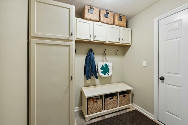 6767 Burnside Ln, Dublin, OH 43016 - mudroom featuring a textured ceiling and baseboards