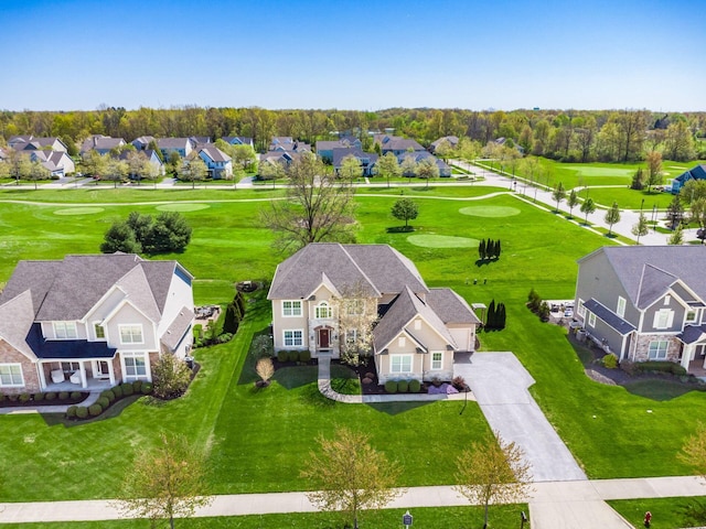 aerial view with a residential view