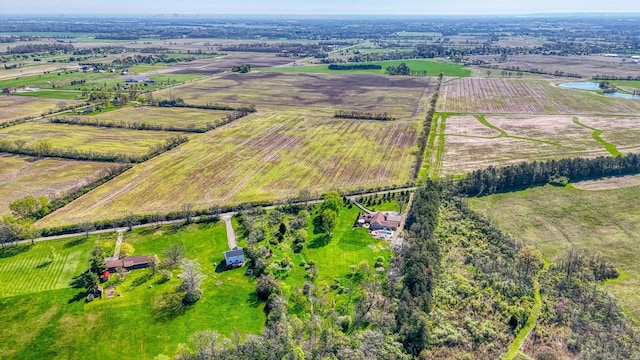 aerial view with a rural view