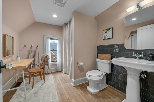 152 S Stanwood Rd, Columbus, OH 43209 - bathroom featuring baseboards, toilet, wood finished floors, and visible vents