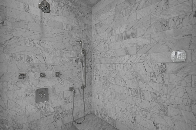 interior details featuring tiled shower
