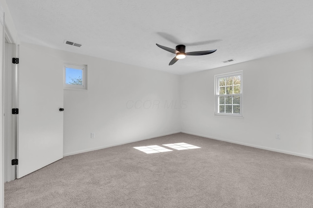 7847 Maplecreek Ct, Powell, OH 43065 - carpeted spare room featuring baseboards, a ceiling fan, and visible vents