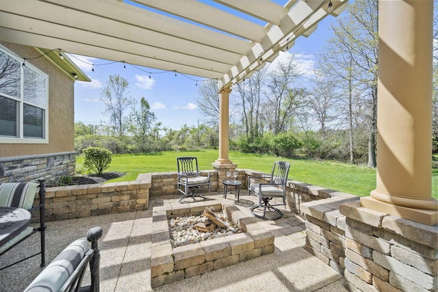 view of patio with a pergola